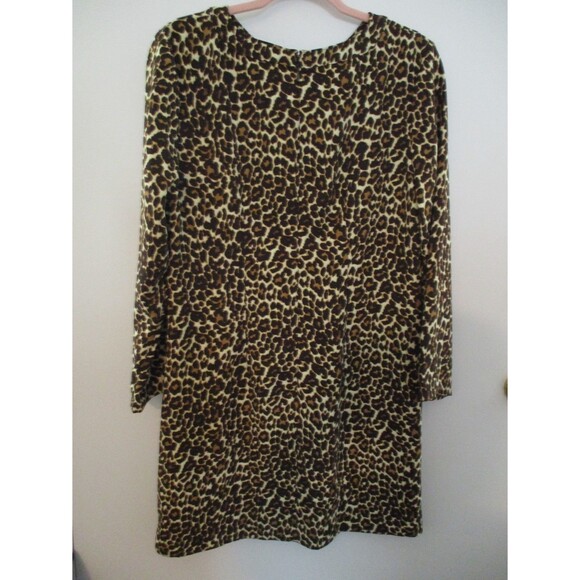 J.Crew Womens Sz 6 3/4 Sleeve Crepe Shift Dress Leopard Print K2150 Casual Party - Picture 2 of 9
